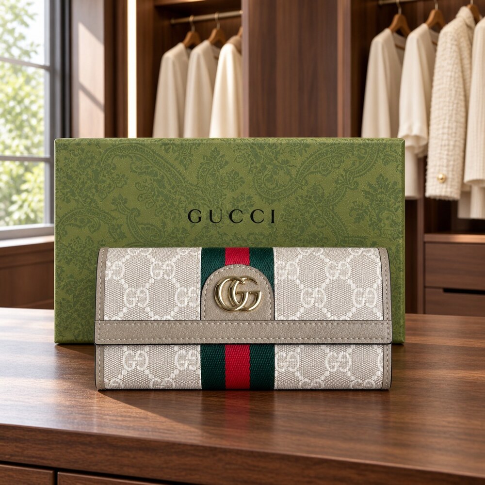 Gucci Ophidia GG Supreme Long Flap Wallet - Picture 3 of 6